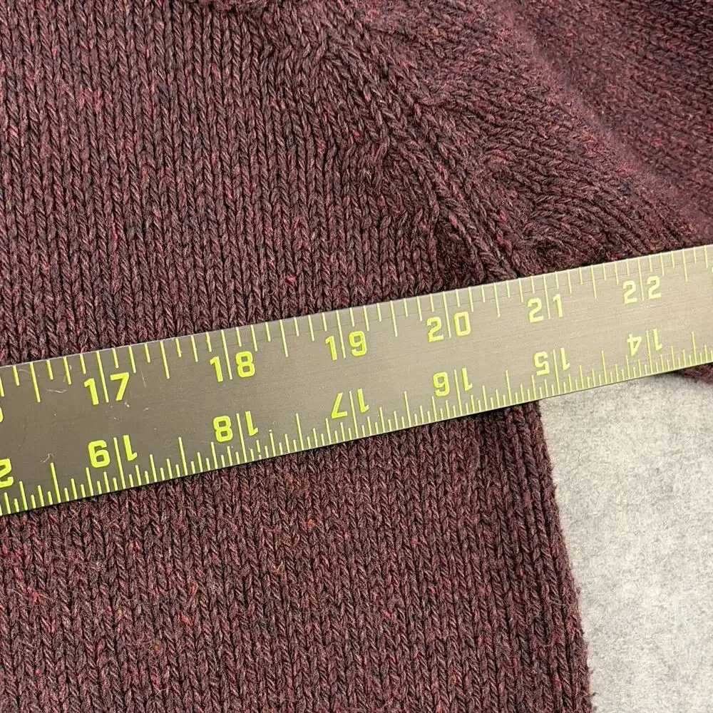 Oscar de la Renta Burgundy Knit Mock Neck 1/4 Zip Pullover Sweater Men's L